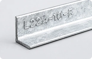 Pre-assembly mark stamps applied before galvanizing &mdash; matched assembly marks preserved through HDG process
