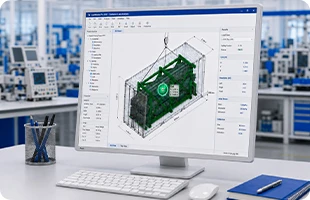 Container loading plan with center-of-gravity data for site crane planning